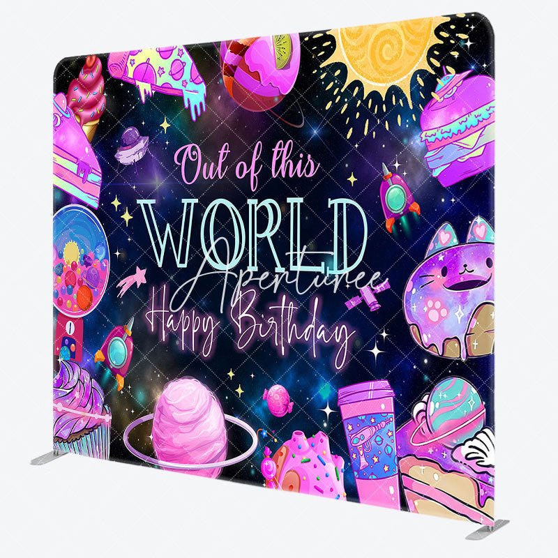 Aperturee - Aperturee Galaxy Out Of World Birthday Pillow Cover Backdrop