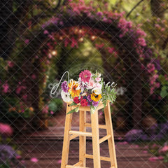 Aperturee - Aperturee Garden Arch Floral Plant Path Spring Photo Backdrop