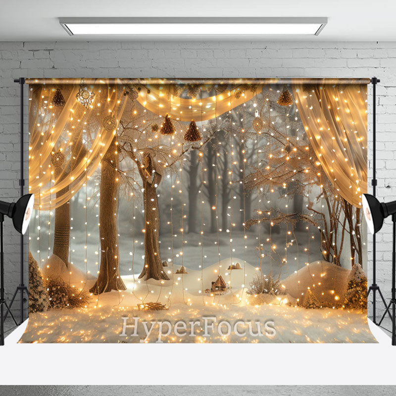 Aperturee - Aperturee Gauze Curtain Light Twinkling Christmas Backdrop