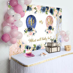 Aperturee - Aperturee Gender Reveal Balloon Soft Pastel Flowers Backdrop