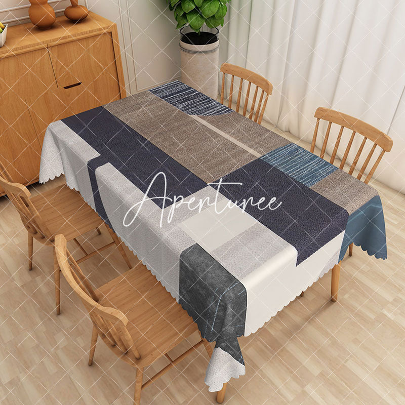 Aperturee - Aperturee Geometric Patterns Abstract Rectangle Tablecloth