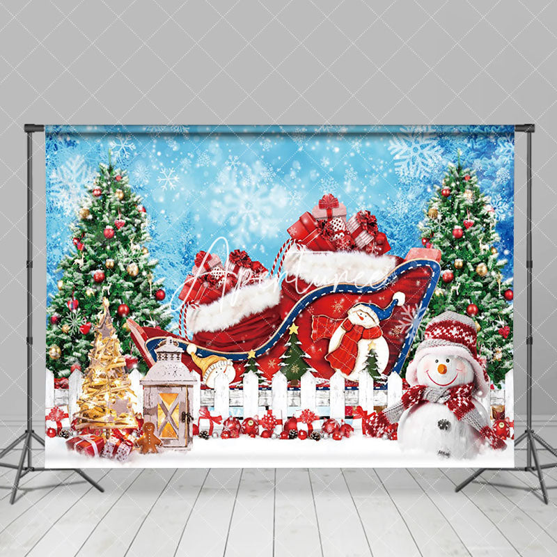 Aperturee - Aperturee Gift Box Xmas Tree Snowflake Christmas Backdrop