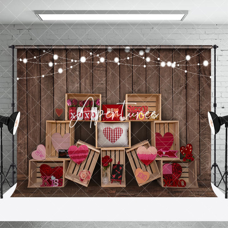 Aperturee - Aperturee Gifts Box Lighted Dark Wooden Combo Set Backdrop