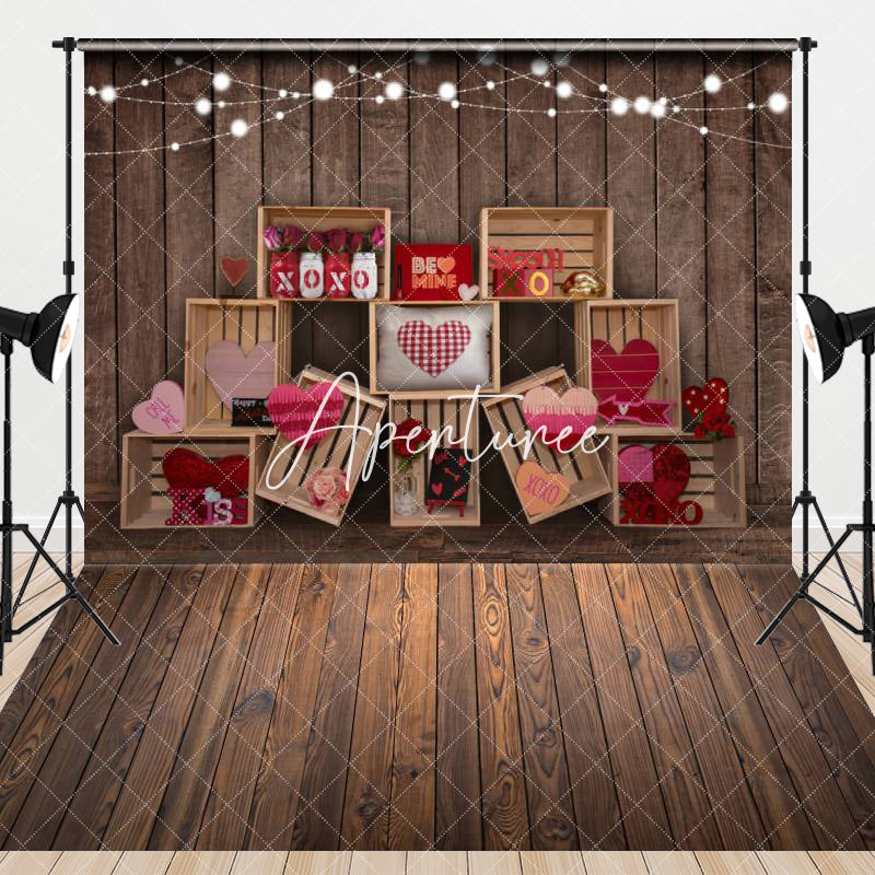 Aperturee - Aperturee Gifts Box Lighted Dark Wooden Combo Set Backdrop