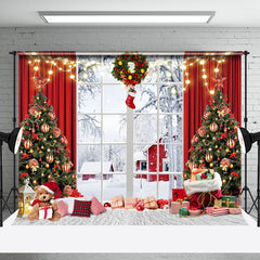 Aperturee - Aperturee Gifts Natural Winter Scene Window Christmas Backdrop