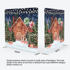 Aperturee - Aperturee Gingerbread House Christmas Pillow Case Backdrop