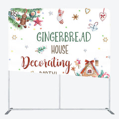 Aperturee - Aperturee Gingerbread House Decorating Pillow Cover Backdrop