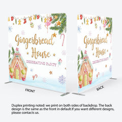 Aperturee - Aperturee Gingerbread House Snowflake Pillow Cover Backdrop