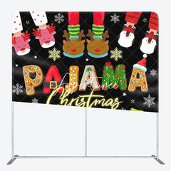 Aperturee - Aperturee Gingerbread Pajama Christmas Tension Fabric Backdrop