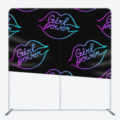 Aperturee - Aperturee Girl Power Neon Color Lips Black Party Backdrop Cover