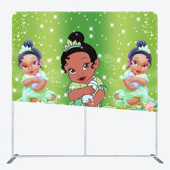 Aperturee - Aperturee Glitter Baby Green Fabric Backdrop Cover for Baby Shower