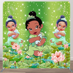 Aperturee - Aperturee Glitter Baby Green Fabric Backdrop Cover for Baby Shower