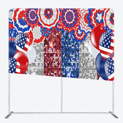 Aperturee - Aperturee Glitter Bokeh Fabric Backdrop Cover for Independence Day