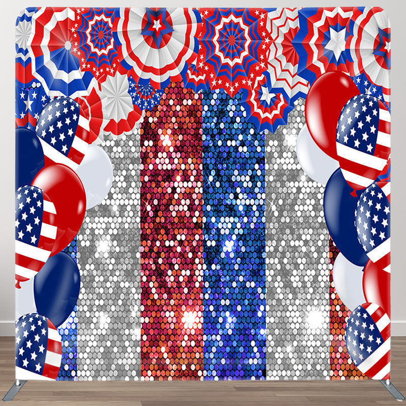 Aperturee - Aperturee Glitter Bokeh Fabric Backdrop Cover for Independence Day