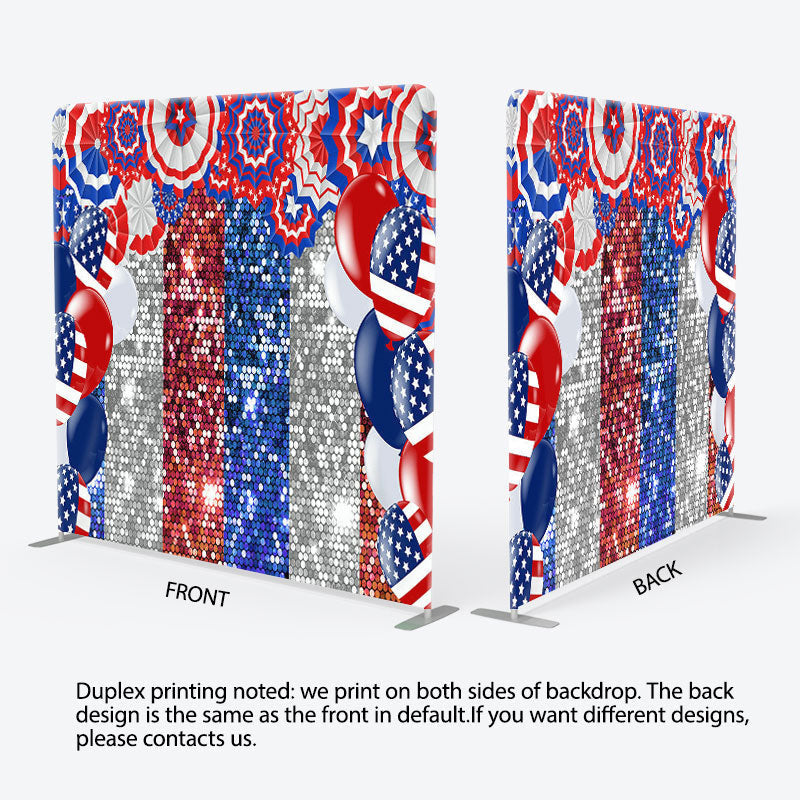 Aperturee - Aperturee Glitter Bokeh Fabric Backdrop Cover for Independence Day