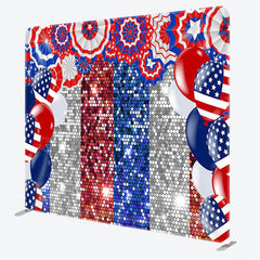 Aperturee - Aperturee Glitter Bokeh Fabric Backdrop Cover for Independence Day