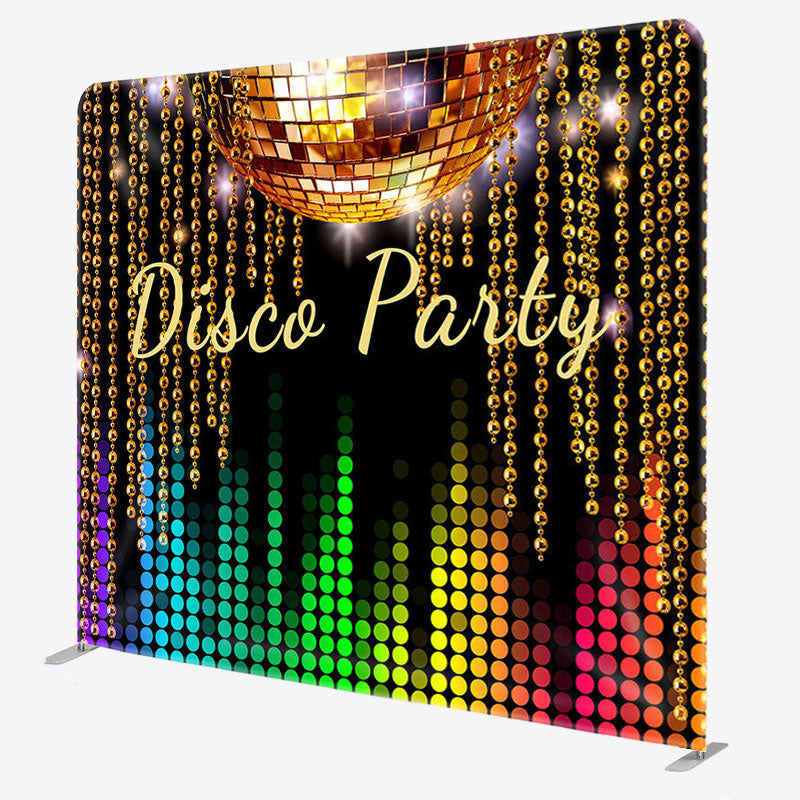 Aperturee - Aperturee Glitter Disco Party Fabric Backdrop Cover for Birthday