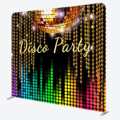 Aperturee - Aperturee Glitter Disco Party Fabric Backdrop Cover for Birthday