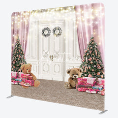 Aperturee - Aperturee Glitter Door Gift Christmas Tension Fabric Backdrop