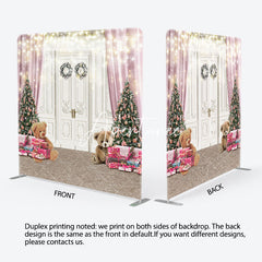 Aperturee - Aperturee Glitter Door Gift Christmas Tension Fabric Backdrop