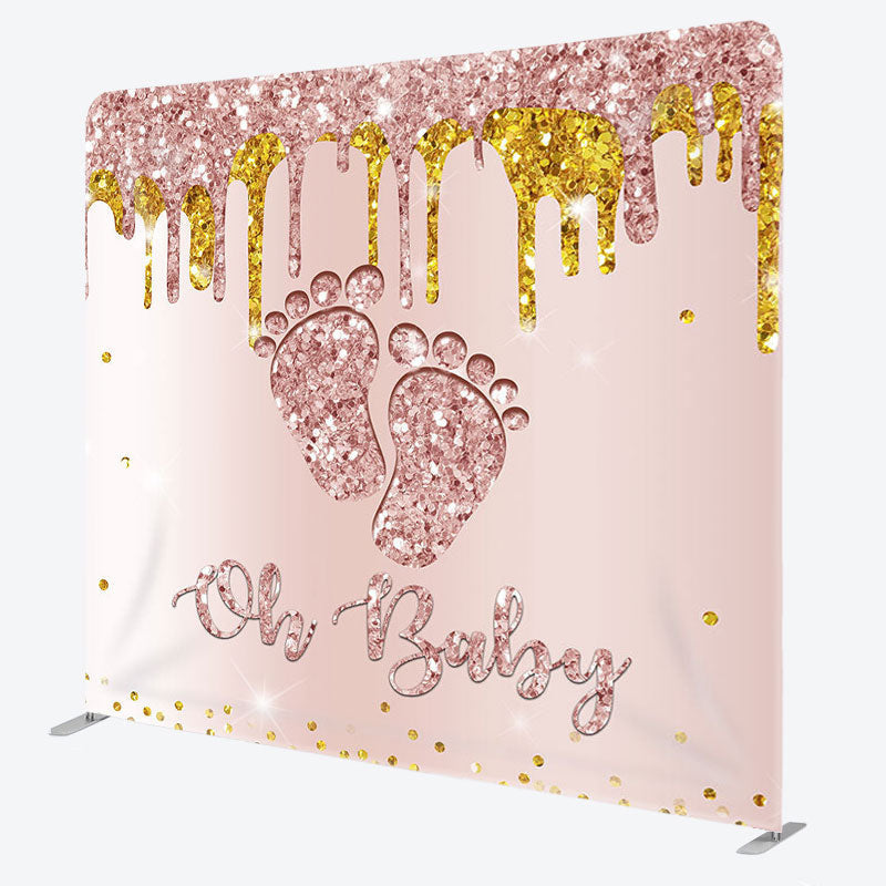 Aperturee - Aperturee Glitter Feet Fabric Backdrop Cover for Baby Shower