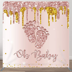 Aperturee - Aperturee Glitter Feet Fabric Backdrop Cover for Baby Shower