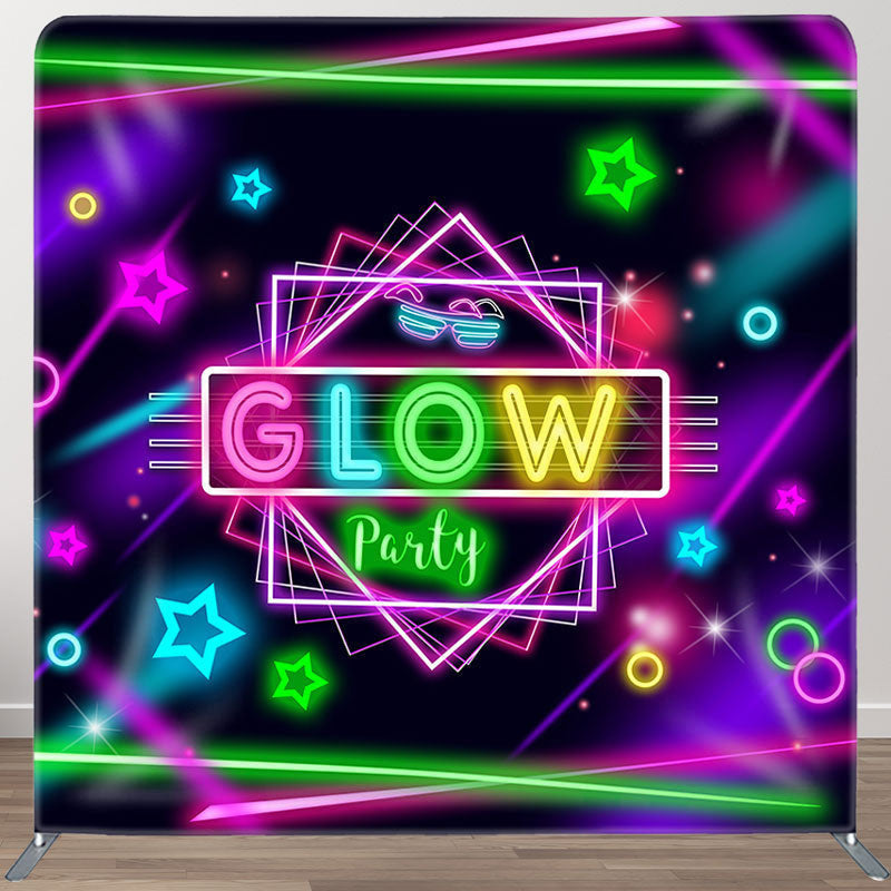 Aperturee - Aperturee Glitter Glow Party Fabric Backdrop Cover for Birthday