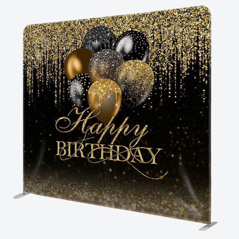 Aperturee - Aperturee Glitter Gold Balloons Fabric Backdrop Cover for Birthday