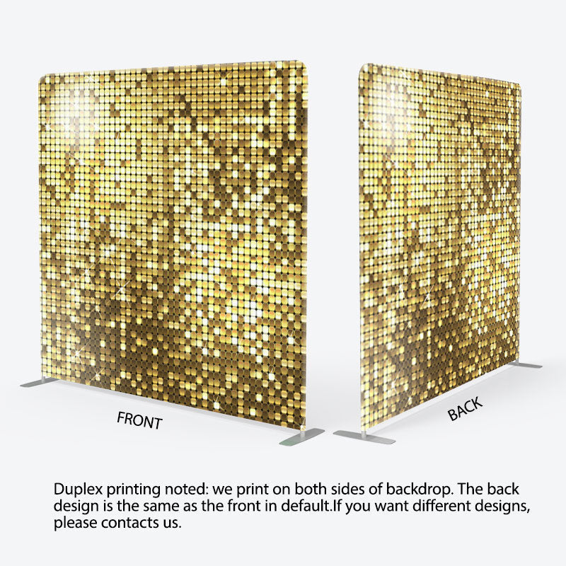 Aperturee - Aperturee Glitter Golden Sequin Wall Backdrop Cover For Party