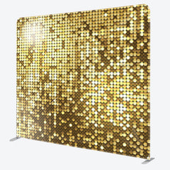 Aperturee - Aperturee Glitter Golden Sequin Wall Backdrop Cover For Party