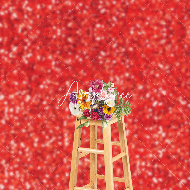 Aperturee - Aperturee Glitter Hot Red Silver Dots Twinkling Photo Backdrop