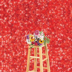 Aperturee - Aperturee Glitter Hot Red Silver Dots Twinkling Photo Backdrop