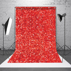 Aperturee - Aperturee Glitter Hot Red Silver Dots Twinkling Photo Backdrop