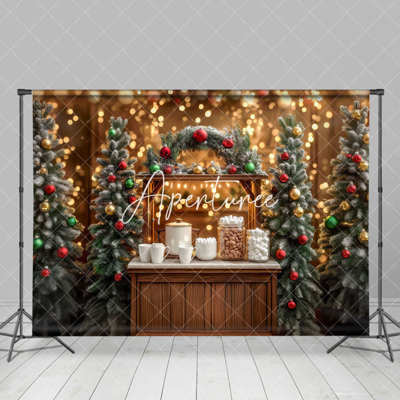 Aperturee - Aperturee Glitter Light Candy Bar Christmas Party Backdrop