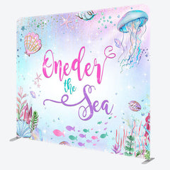 Aperturee - Aperturee Glitter Oneder The Sea Fabric Backdrop Cover for Birthday