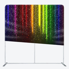 Aperturee - Aperturee Glitter Rainbow Color Fabric Backdrop Cover for Birthday