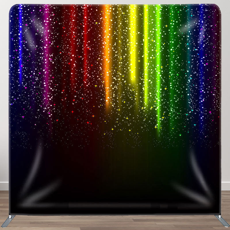 Aperturee - Aperturee Glitter Rainbow Color Fabric Backdrop Cover for Birthday