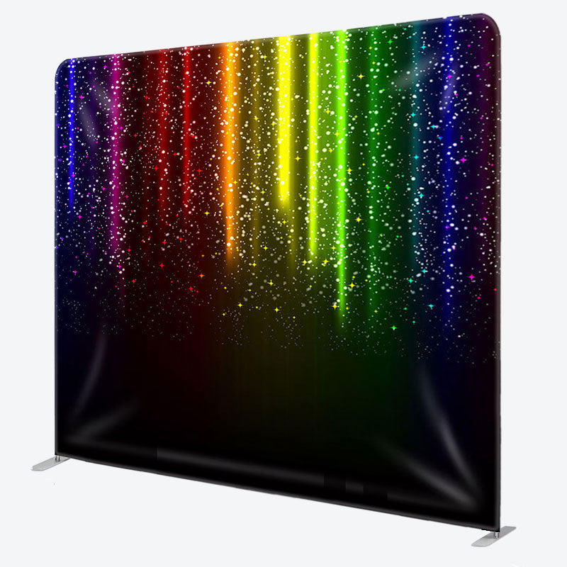 Aperturee - Aperturee Glitter Rainbow Color Fabric Backdrop Cover for Birthday