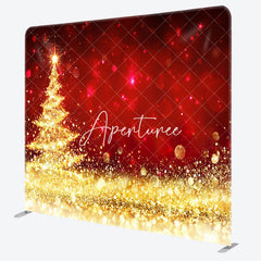 Aperturee - Aperturee Glitter Red Christmas Pillow Case Tension Backdrop