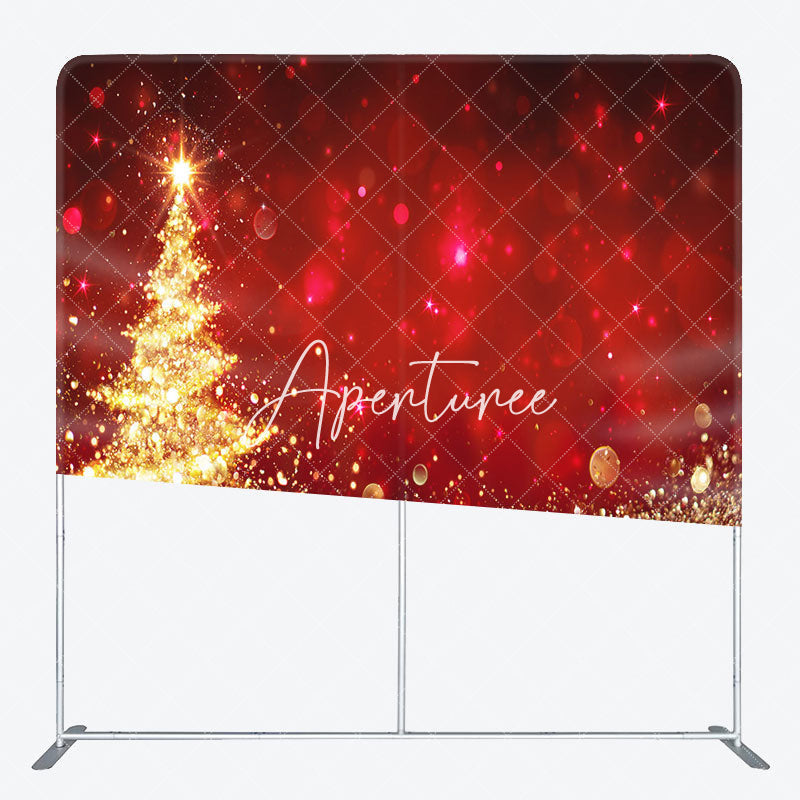 Aperturee - Aperturee Glitter Red Christmas Pillow Case Tension Backdrop