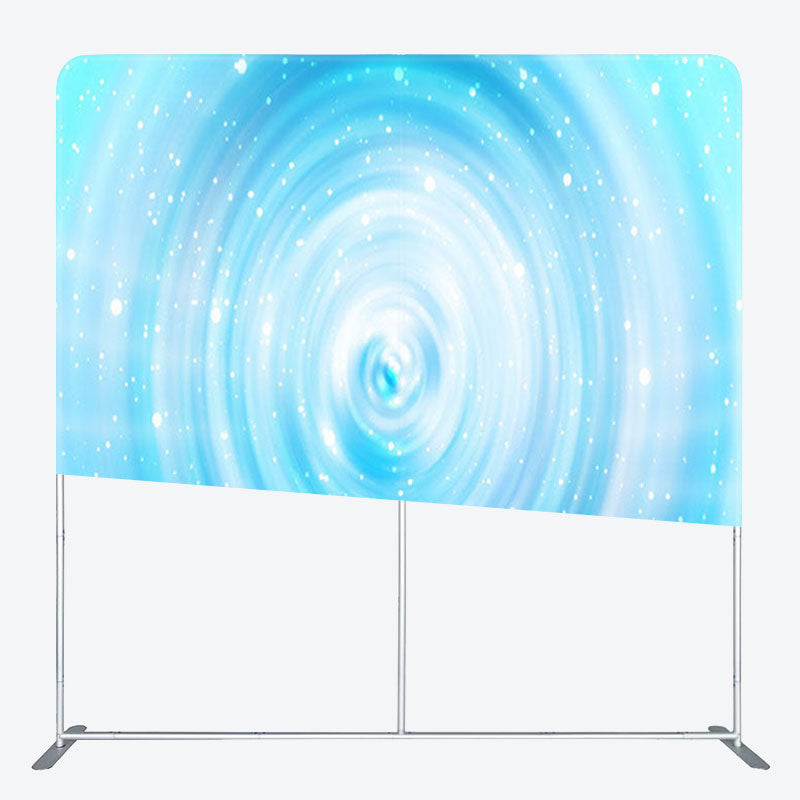 Aperturee - Aperturee Glitter Sky Blue Swirl Pattern Birthday Backdrop Cover