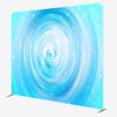 Aperturee - Aperturee Glitter Sky Blue Swirl Pattern Birthday Backdrop Cover