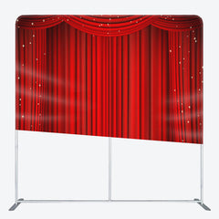 Aperturee - Aperturee Glitter Stage Red Curtain Backdrop Cover For Party