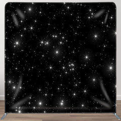 Aperturee - Aperturee Glitter Star Black Fabric Backdrop Cover for Birthday