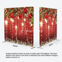 Aperturee - Aperturee Glitter Stars Jingle Bell Christmas Leaves Backdrop