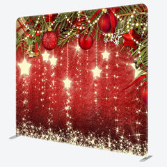 Aperturee - Aperturee Glitter Stars Jingle Bell Christmas Leaves Backdrop