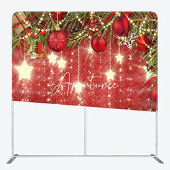 Aperturee - Aperturee Glitter Stars Jingle Bell Christmas Leaves Backdrop