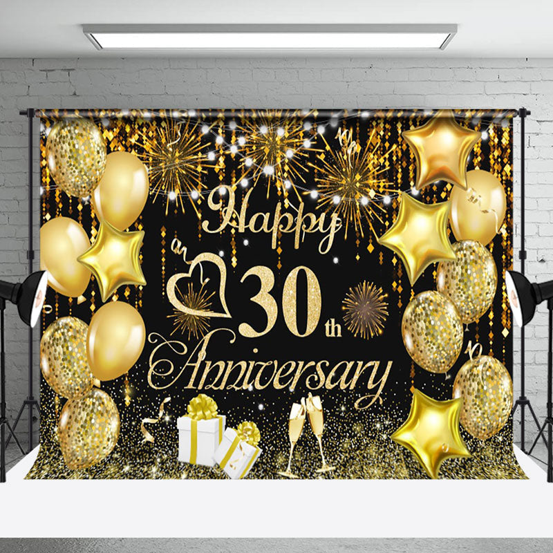 Aperturee - Aperturee Glitter Vibe Bokeh Balloons Anniversary Backdrop