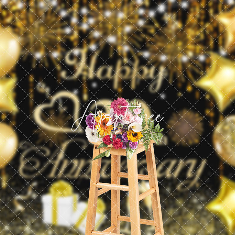 Aperturee - Aperturee Glitter Vibe Bokeh Balloons Anniversary Backdrop