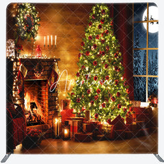 Aperturee - Aperturee Glitter Warm House Christmas Pillow Case Backdrop